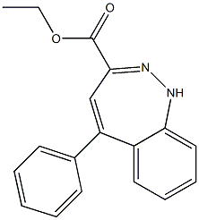 5-Phenyl-1H-1,2-benzodiazepine-3-carboxylic acid ethyl ester 结构式