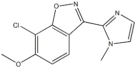 7-Chloro-6-methoxy-3-(1-methyl-1H-imidazol-2-yl)-1,2-benzisoxazole 结构式
