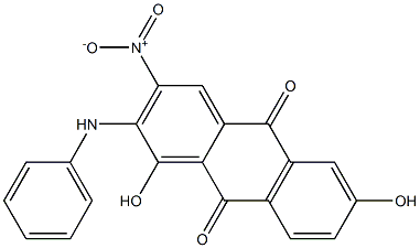 2-Anilino-1,6-dihydroxy-3-nitroanthraquinone 结构式