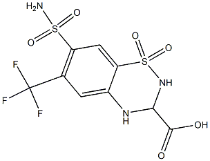 3,4-Dihydro-7-sulfamoyl-6-(trifluoromethyl)-3-carboxy-2H-1,2,4-benzothiadiazine 1,1-dioxide 结构式