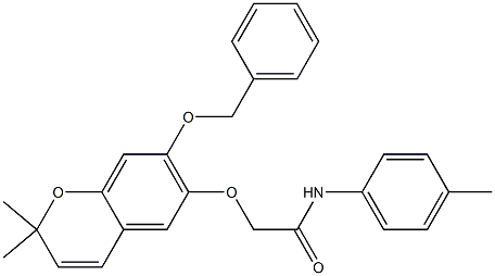 2,2-Dimethyl-7-(benzyloxy)-6-[[(4-methylphenylamino)carbonyl]methoxy]-2H-1-benzopyran 结构式