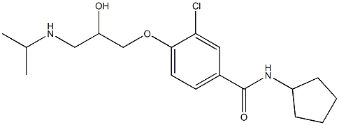 1-[4-[Cyclopentylcarbamoyl]-2-chlorophenoxy]-3-[isopropylamino]-2-propanol 结构式