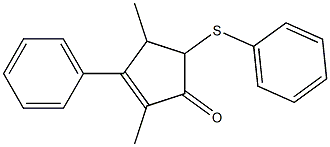 2-Methyl-3-phenyl-4-methyl-5-(phenylthio)-2-cyclopenten-1-one 结构式