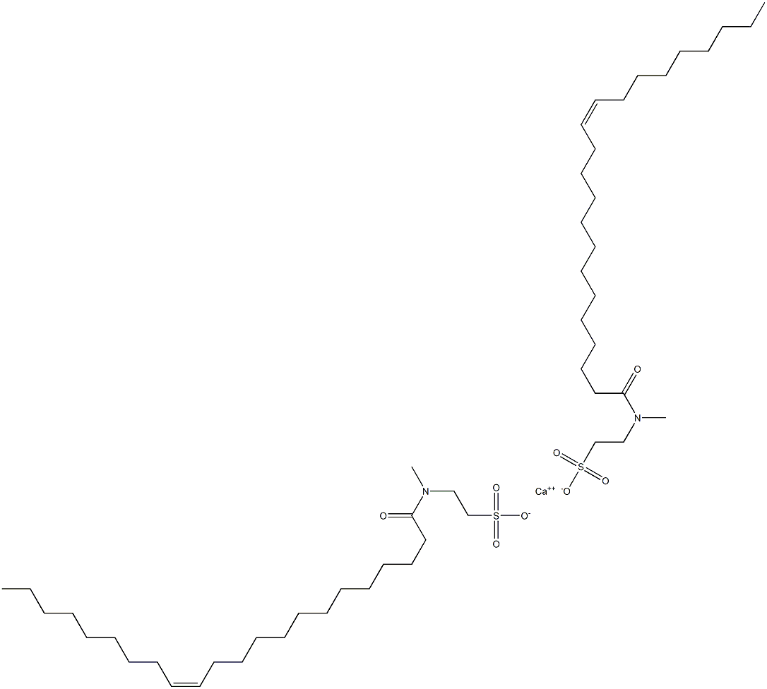 Bis[N-[(Z)-1-oxo-13-docosen-1-yl]-N-methyltaurine]calcium salt 结构式