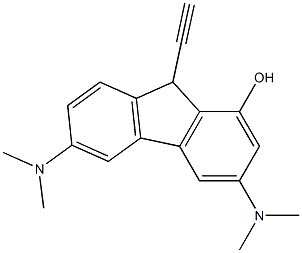 3,6-Bis(dimethylamino)-9-ethynyl-9H-fluoren-1-ol 结构式