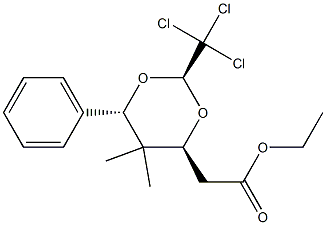 (2S,4S,6S)-2-Trichloromethyl-5,5-dimethyl-6-phenyl-1,3-dioxane-4-acetic acid ethyl ester 结构式