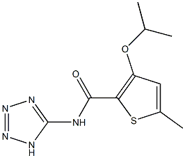 3-Isopropyloxy-5-methyl-N-(1H-tetrazol-5-yl)thiophene-2-carboxamide 结构式