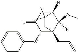 (1R,2S,5S,8R)-8-Methoxy-6,6-dimethyl-2-(phenylthio)-1-(2-propenyl)bicyclo[3.2.1]octan-3-one 结构式