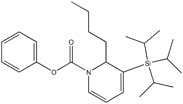 1,2-Dihydro-2-butyl-3-(triisopropylsilyl)pyridine-1-carboxylic acid phenyl ester 结构式