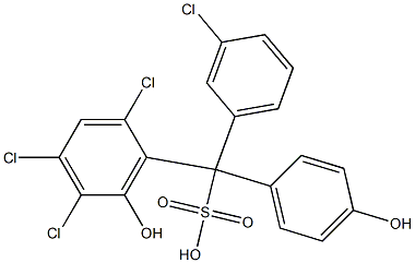 (3-Chlorophenyl)(2,4,5-trichloro-6-hydroxyphenyl)(4-hydroxyphenyl)methanesulfonic acid 结构式