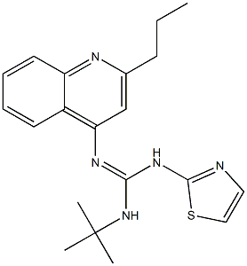 1-tert-Butyl-2-(2-propyl-4-quinolyl)-3-(thiazol-2-yl)guanidine 结构式