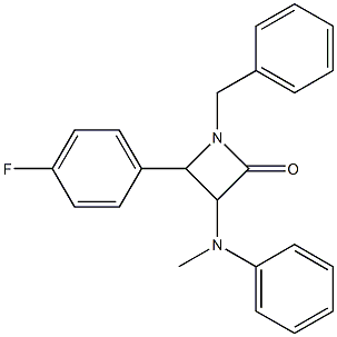 1-Benzyl-3-(methylphenylamino)-4-(4-fluorophenyl)azetidin-2-one 结构式