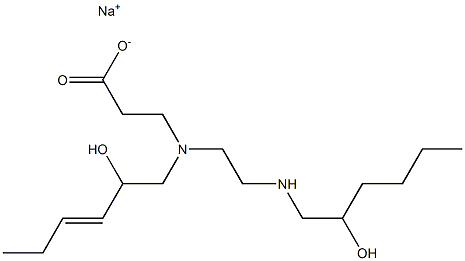 3-[N-(2-Hydroxy-3-hexenyl)-N-[2-(2-hydroxyhexylamino)ethyl]amino]propionic acid sodium salt 结构式