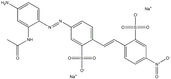 4-(2-Acetylamino-4-aminophenylazo)-4'-nitro-2,2'-stilbenedisulfonic acid disodium salt 结构式