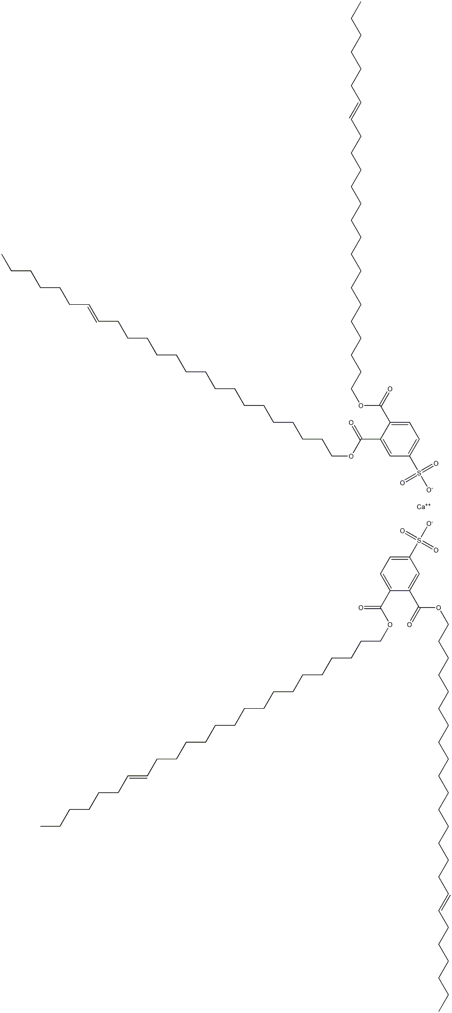 Bis[3,4-di(17-tetracosenyloxycarbonyl)benzenesulfonic acid]calcium salt 结构式