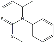 N-(Phenyl)-N-(1-methyl-2-propenyl)dithiocarbamic acid methyl ester 结构式