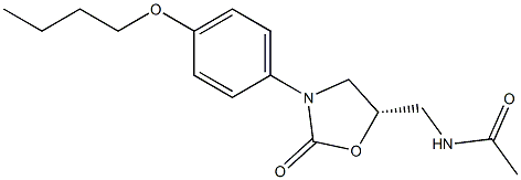 (5S)-5-Acetylaminomethyl-3-[4-butoxyphenyl]oxazolidin-2-one 结构式