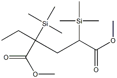 2-Ethyl-2,4-bis(trimethylsilyl)pentanedioic acid dimethyl ester 结构式