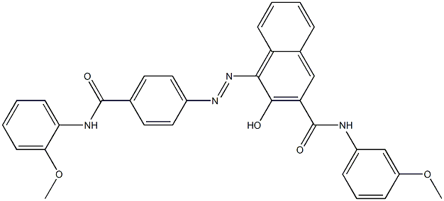 4-[[4-[[(2-Methoxyphenyl)amino]carbonyl]phenyl]azo]-3-hydroxy-N-(3-methoxyphenyl)-2-naphthalenecarboxamide 结构式