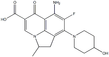 2-Methyl-6-amino-7-fluoro-8-(4-hydroxypiperidin-1-yl)-1,2-dihydro-5-oxo-5H-2a-azaacenaphthylene-4-carboxylic acid 结构式