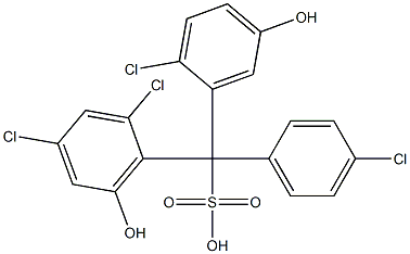 (4-Chlorophenyl)(2-chloro-5-hydroxyphenyl)(2,4-dichloro-6-hydroxyphenyl)methanesulfonic acid 结构式