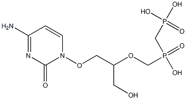 1-[2-[[Hydroxy(phosphonomethyl)phosphinyl]methoxy]-3-hydroxypropoxy]cytosine 结构式