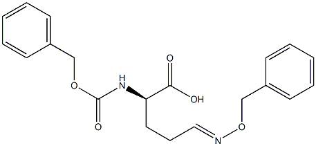 (2R)-2-(Benzyloxycarbonylamino)-5-(benzyloxyimino)pentanoic acid 结构式