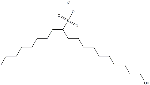 19-Hydroxynonadecane-9-sulfonic acid potassium salt 结构式