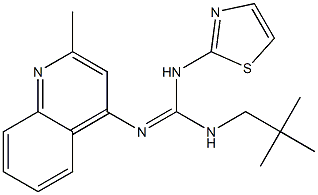 1-(2,2-Dimethylpropyl)-2-(2-methyl-4-quinolyl)-3-(2-thiazolyl)guanidine 结构式