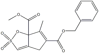 5-Benzyloxycarbonyl-4,6a-dihydro-6a-methoxycarbonyl-6-methylcyclopent[d]-1,2-oxathiole 2,2-dioxide 结构式