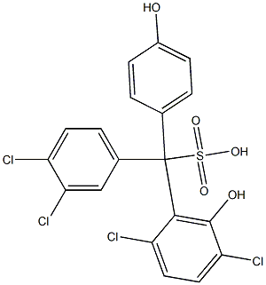 (3,4-Dichlorophenyl)(2,5-dichloro-6-hydroxyphenyl)(4-hydroxyphenyl)methanesulfonic acid 结构式