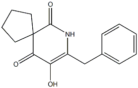 9-Hydroxy-8-benzyl-7-azaspiro[4.5]dec-8-ene-6,10-dione 结构式
