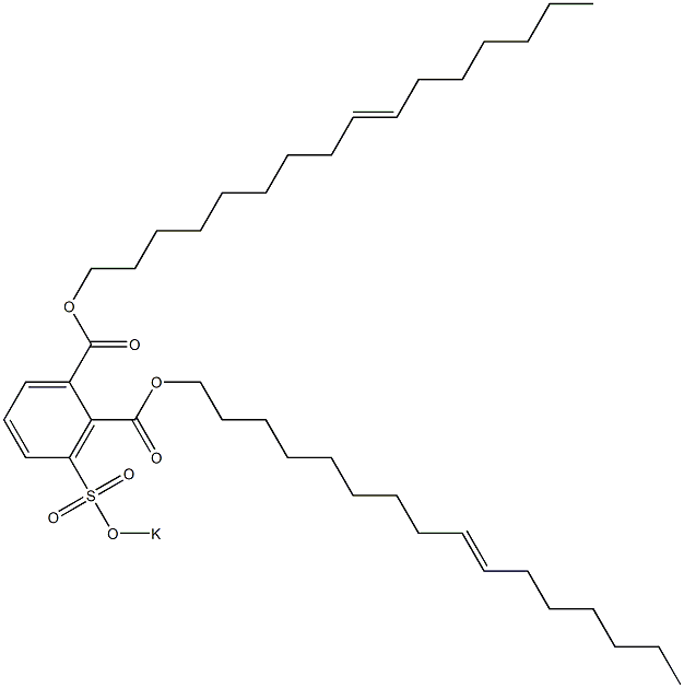 3-(Potassiosulfo)phthalic acid di(9-hexadecenyl) ester 结构式