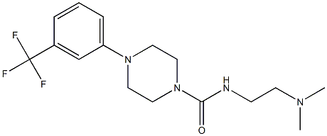 N-(2-Dimethylaminoethyl)-4-[3-trifluoromethylphenyl]piperazine-1-carboxamide 结构式