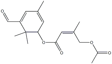 5-(3-Acetoxymethyl-2-butenoyloxy)-3,6,6-trimethyl-1,3-cyclohexadiene-1-carbaldehyde 结构式