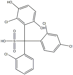 (2-Chlorophenyl)(2,4-dichlorophenyl)(6-chloro-2,5-dihydroxyphenyl)methanesulfonic acid 结构式