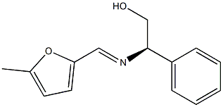 (R)-2-[1-(5-Methyl-furan-2-yl)methylidene]amino-2-phenyl-ethanol 结构式