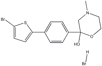 2-[4-(5-BROMO-2-THIENYL)PHENYL]-4-METHYL-2-MORPHOLINOL HYDROBROMIDE 结构式