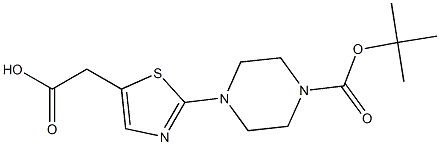 N-Boc-2-(2-(piperazin-1-yl)thiazol-5-yl)acetic acid 结构式