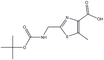 2-((tert-butoxycarbonylamino)methyl)-5-methylthiazole-4-carboxylic acid
 结构式