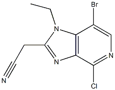 2-(7-bromo-4-chloro-1-ethyl-1H-imidazo[4,5-c]pyridin-2-yl)acetonitrile 结构式