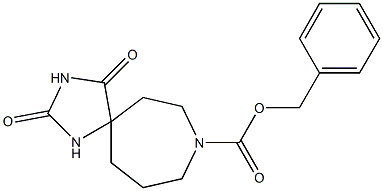 2,4-二氧代-1,3,8-三氮杂螺[4,6]十一烷-8-甲酸苄酯 结构式