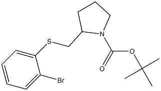 2-(2-Bromo-phenylsulfanylmethyl)-pyrrolidine-1-carboxylic acid tert-butyl ester 结构式