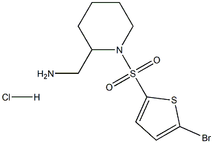 C-[1-(5-Bromo-thiophene-2-sulfonyl)-piperidin-2-yl]-methylamine hydrochloride 结构式