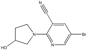 5-bromo-2-(3-hydroxypyrrolidin-1-yl)pyridine-3-carbonitrile 结构式