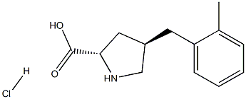 反式-4-(2-甲基苄基)-L-脯氨酸盐酸盐 结构式