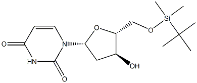 5'-O-tert-Butyldimethylsilyl-2'-deoxyuridine 结构式