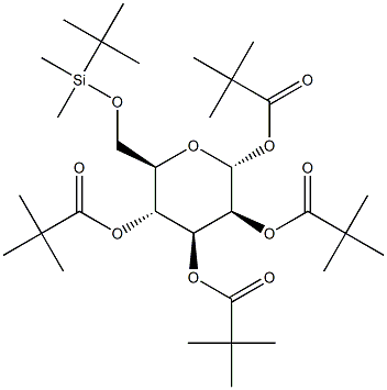 1,2,3,4-Tetra-O-pivaloyl-6-O-(tert-butyldimethylsilyl)-a-D-mannopyranose 结构式