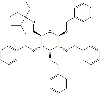 1,2,3,4-Tetra-O-benzyl-6-O-triisopropylsilyl-b-D-glucopyranose 结构式