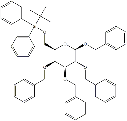 1,2,3,4-Tetra-O-benzyl-6-O-tert-butyldiphenylsilyl-b-D-galactopyranose 结构式